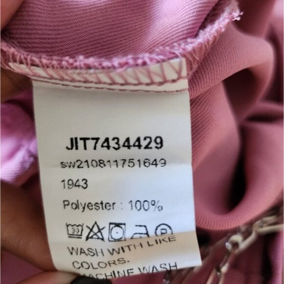 Free💗Shein Tightened & shortened pink tailored wideleg crop highrise pants XS - Picture 4 of 8